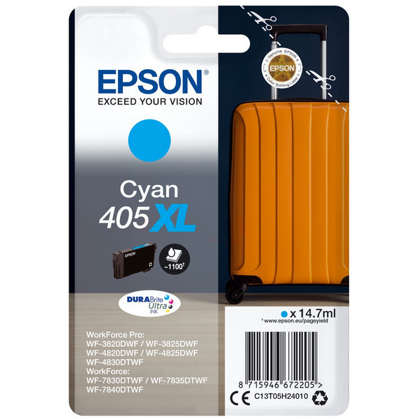 C13T05H24010 // 405XL / original EPSON Tintenpatrone cyan / C13T05H24010 / 1100 S. / 14.70 ml