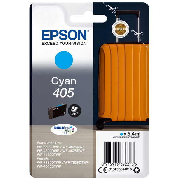 C13T05G24010 // 405 / original EPSON Tintenpatrone cyan / C13T05G24010 / 300 S. / 5.40 ml