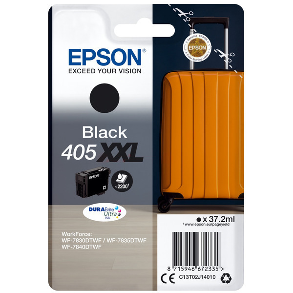 C13T02J14010 // 405XXL / schwarz / original EPSON Tintenpatrone schwarz / C13T02J14010 / 2200 S. / 37.20 ml