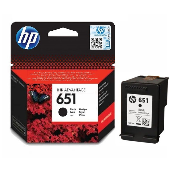 C2P10AE // 651 / schwarz / original HP Druckkopfpatrone schwarz / C2P10AE / 600 S.