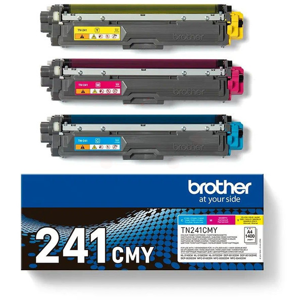 TN241CMY / gelb cyan magenta / original BROTHER Toner MultiPack / TN241CMY / 1400 S.