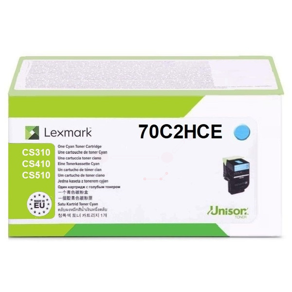 70C2HCE // 702HC / original LEXMARK Toner cyan / 70C2HCE / 3000 S.