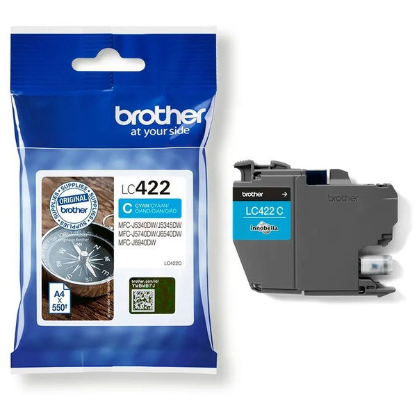 LC422C / cyan / original BROTHER Tintenpatrone cyan / LC422C / 550 S.