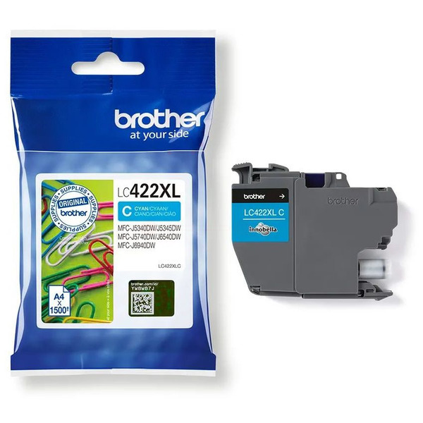 LC422XLC / cyan / original BROTHER Tintenpatrone cyan / LC422XLC / 1500 S.