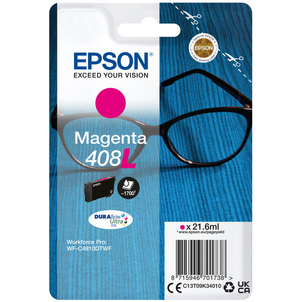 C13T09K34010 // 408L / magenta / original EPSON Tintenpatrone magenta / C13T09K34010 / 1700 S. / 21.60 ml