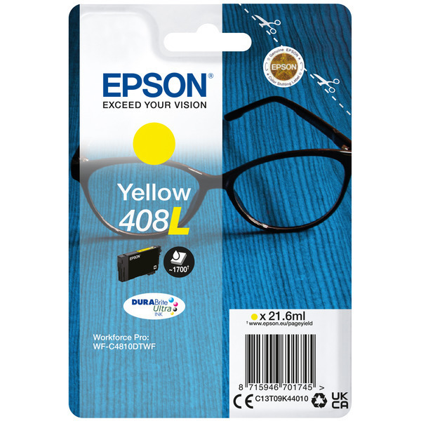 C13T09K44010 // 408L / gelb / original EPSON Tintenpatrone gelb / C13T09K44010 / 1700 S. / 21.60 ml