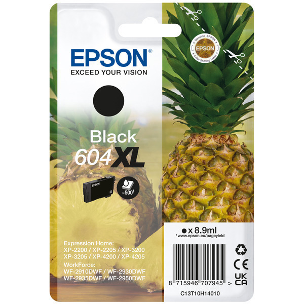 C13T10H14010 // 604XL / original EPSON Tintenpatrone schwarz / C13T10H14010 / 500 S. / 8.90 ml