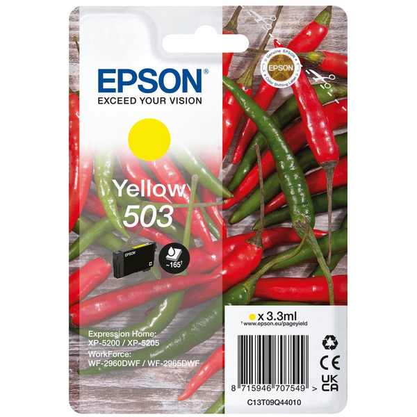 C13T09Q44010 // 503 / original EPSON Tintenpatrone gelb / C13T09Q44010 / 165 S. / 3.30 ml
