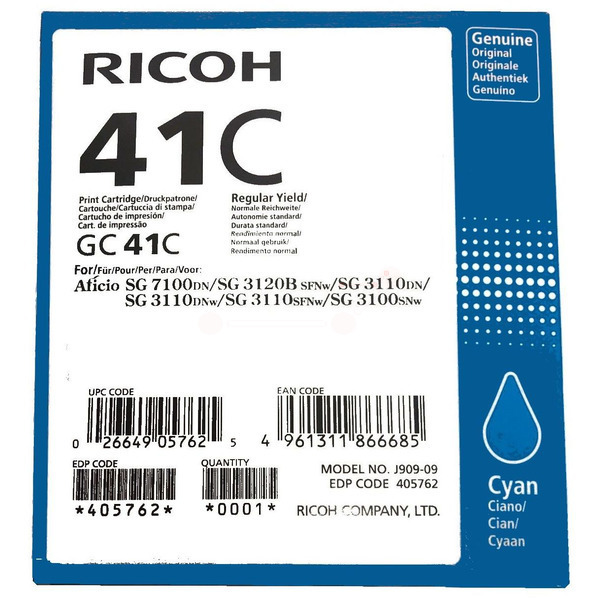 405762 // GC41C / cyan / original RICOH Tinte Sonstige / 405762 / 2200 S.