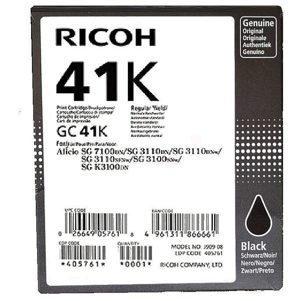 405761 // GC41K / schwarz / original RICOH Tinte Sonstige / 405761 / 2500 S.