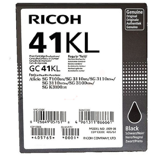 405765 // GC41KL / schwarz / original RICOH Tinte Sonstige / 405765 / 600 S.