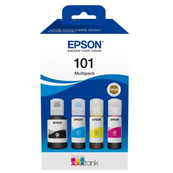 C13T03V64A // 101 / schwarz gelb cyan magenta / original EPSON Tintenflasche Multipack / C13T03V64A