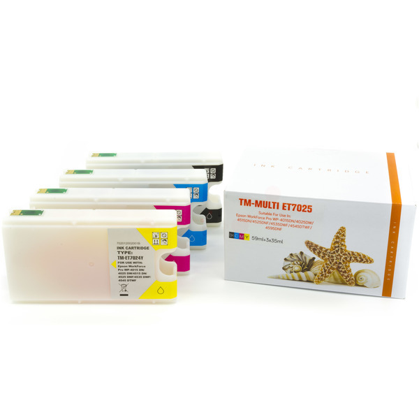 Multipack T702 Alternativ Tinte für Epson / C13T702 / BK59ml / C,M,Y35ml (PATENT SAFE)