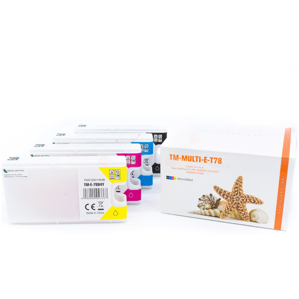 Multipack T78 Alternativ Tinte für Epson / C13T78 /BK65ml / C,M,Y35ml 