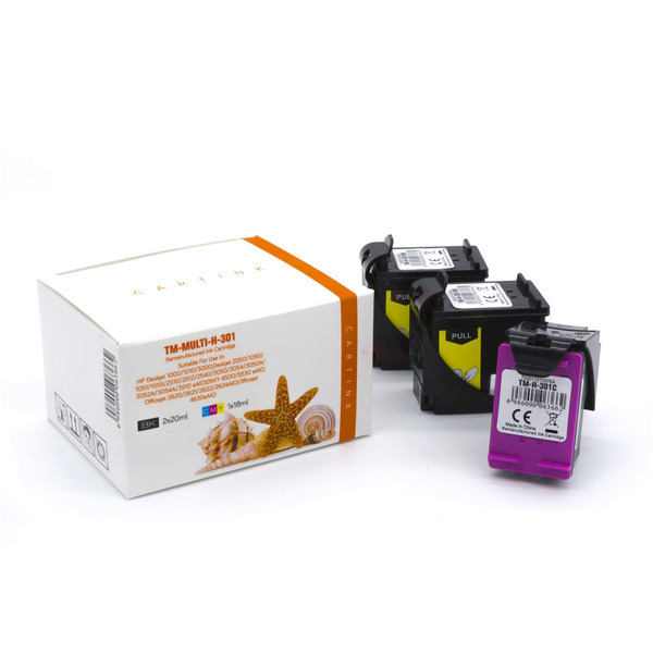Multipack 301 Alternativ Tinte für HP / E5Y87EE / 2x301BK20ml / 1x301C18ml 