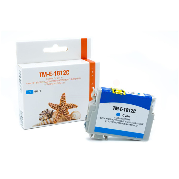 T1812XL Alternativ Seestern Tinte Cyan für Epso / C13T18124010 / 9,6ml 