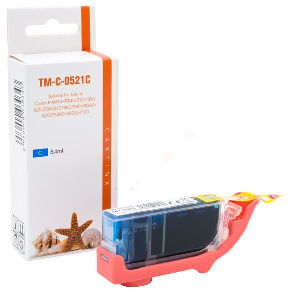 CLI521C Alternativ Seestern Tinte Cyan für Cano / 2934B001 / 8,4ml / mit Chip 