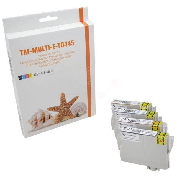 Multipack T0445 Alternativ Tinte für Epson / C13T04454010 / BK,C,M,Y13ml 