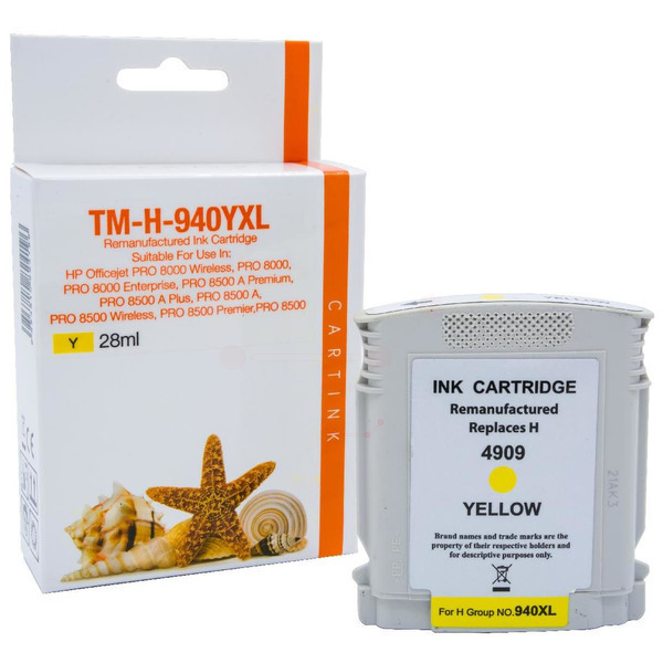 REF940YXL Refill Tinte Yellow für HP / C4909AE / 28ml 