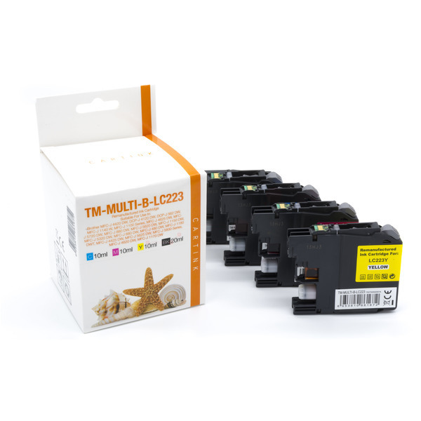 Multipack LC223 Alternativ Tinte für Brother / LC223VALBP / BK14,6ml / C,M,Y9ml