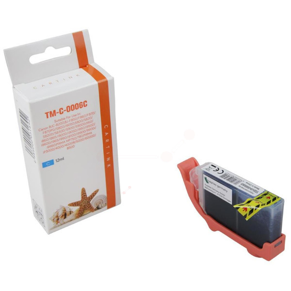 BCI3C/6C/CLI8C Alternativ Seestern Tinte Cyan f / 4480A002 / 12ml / ohne Chip 