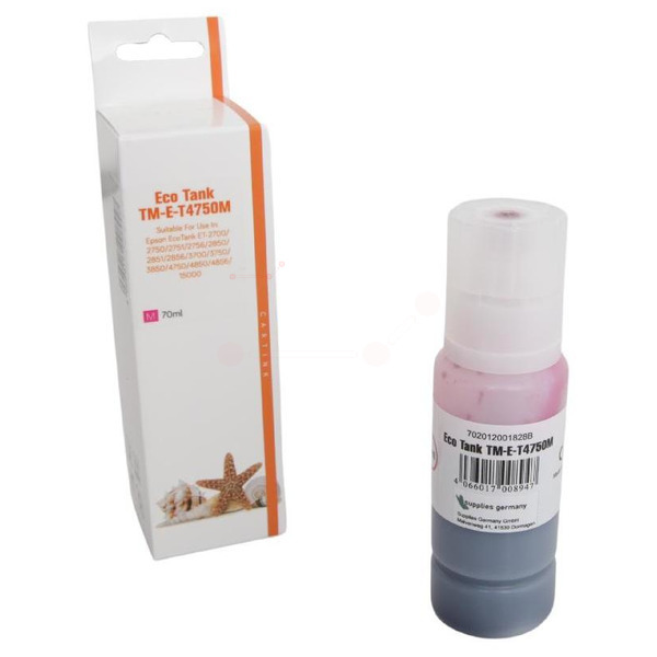 T4750M Eco Tank Nachfüllflasche Magenta für Epson / C13T03R340 / 70ml 