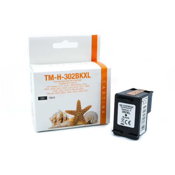 REF302BKXL Refill Tinte Black für HP / F6U68AE / 18ml (EU) 