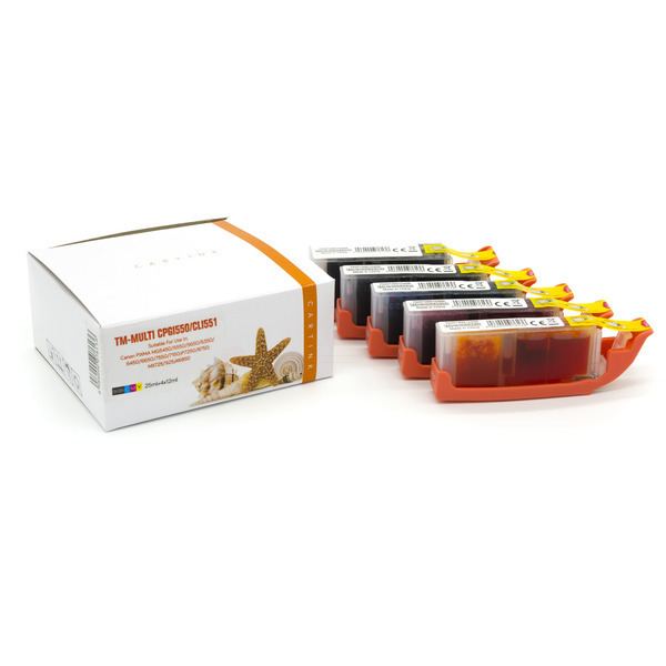 Multipack PGI550/CLI551 Alternativ Tinte für Canon / 6431B001 / PGI55025ml / CLI551BK,C,M,Y12ml 