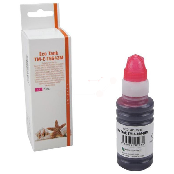 T6643M Eco Tank Nachfüllflasche Magenta für Epson / T6643M / 70ml 