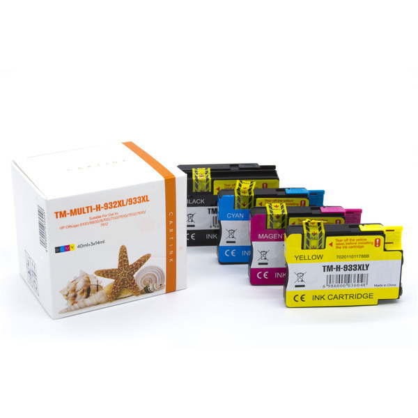 Multipack 932XL/933XL Alternativ Tinte für HP / CN053AE / BK40ml / C,M,Y14ml