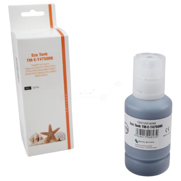 T4750BK Eco Tank Nachfüllflasche Black für Epson / C13T03R140 / 127ml 