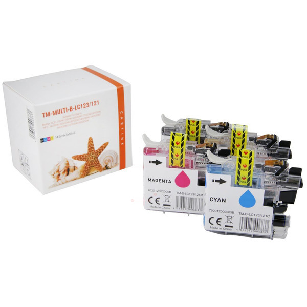 Multipack LC123/121 Alternativ Tinte für Brother  / LC123VALBP / BK14,6ml / C,M,Y10ml (PATENT SAFE