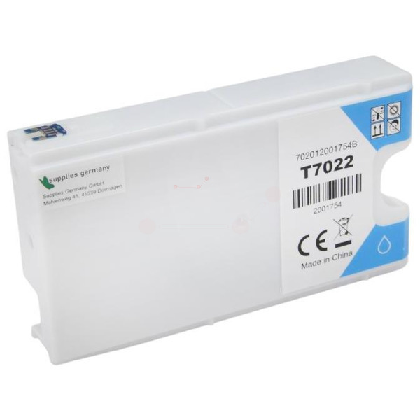 BULK T7022 Alternativ Tinte Cyan für Epson / C13T70224010 / 25ml