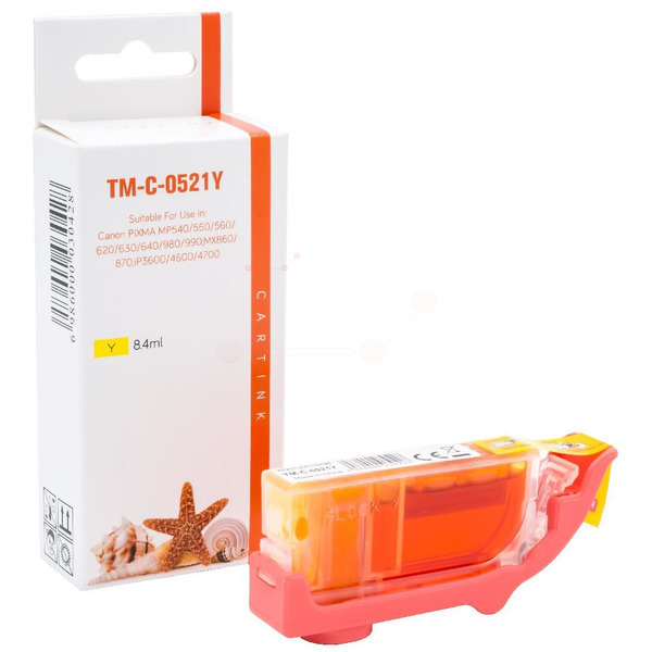 CLI521Y Alternativ Seestern Tinte Yellow für Ca / 2936B001 / 8,4ml / mit Chip 