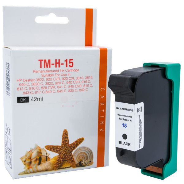 REF15D Refill Tinte Black für HP / C6615D / 42ml 