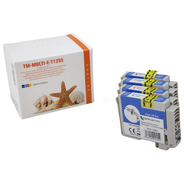 Multipack T1295 Alternativ Tinte für Epson / C13T12954012 / BK15ml /C,M,Y13ml