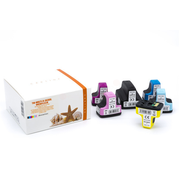 Multipack 363XXL Alternativ Tinte für HP / CB333EE / BK38ml / C,M,Y,LC,LM11,4ml 