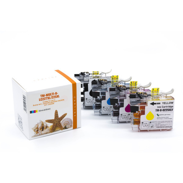 Multipack LC227/225XL Alternativ Tinte für Brother / LC227XLVALBP / BK25ml / C,M,Y11ml 