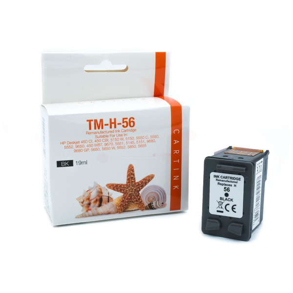 REF56A Refill Tinte Black für HP / C6656A / 19ml 