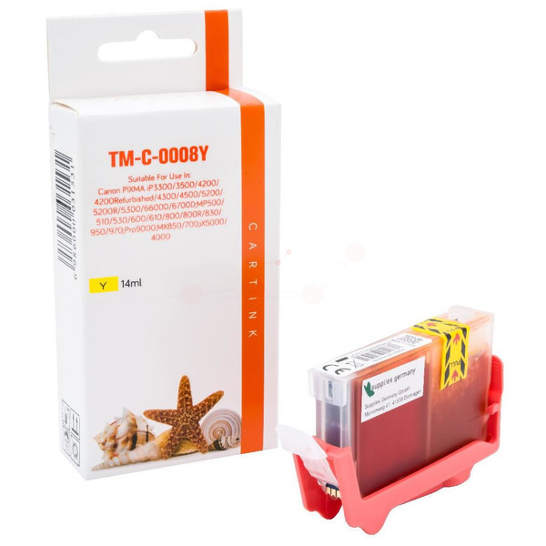 CLI8Y Alternativ Seestern Tinte Yellow für Ca / 0623B001 / 14ml / Chipversion