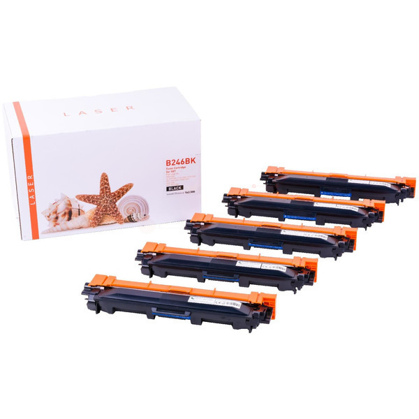 5er Set TONTN246BK Univ. Toner TN241/242/245/246BK für Brother / TN246BK / 5x 2.500 Seiten