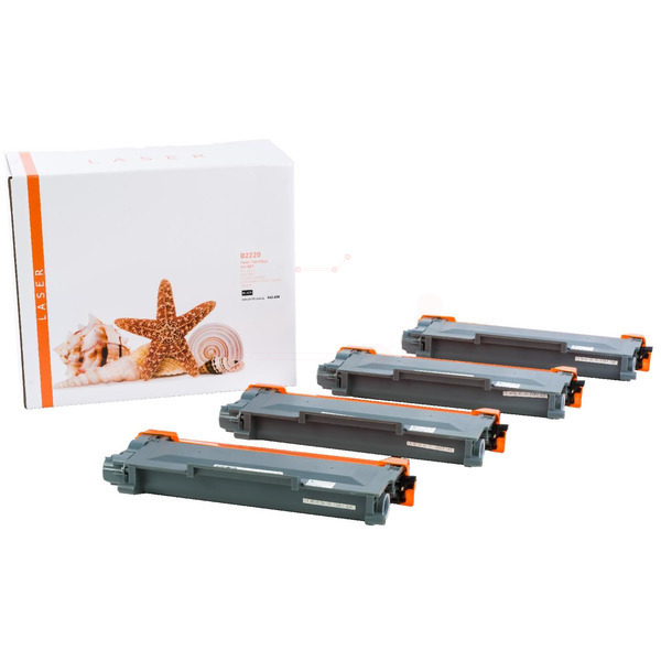 4er Set TONTN2220 Alternativ Toner Black für Broth / TN2220 / 4x2.600 Seiten 