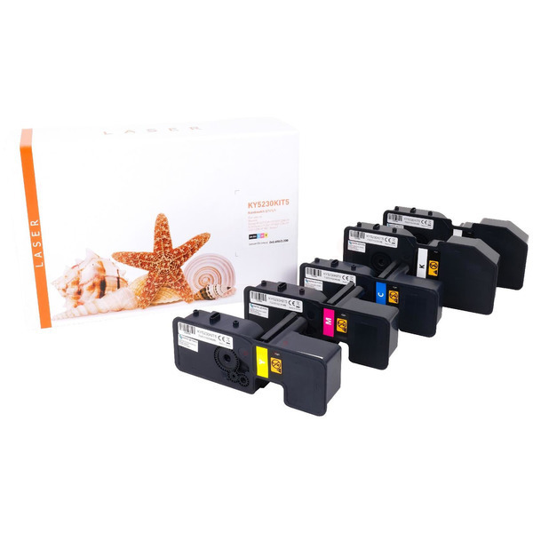 TONTK5230KIT5 Alternativ Toner Rainbowkit für Kyocera / TK5230 / BK2x2.600 / CMY2.200 Seiten