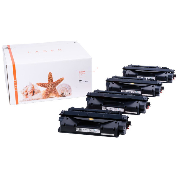 4er Set TONCF280X Alternativ Toner Black für HP / CF280X / 80X / 4x6.900 Seiten 