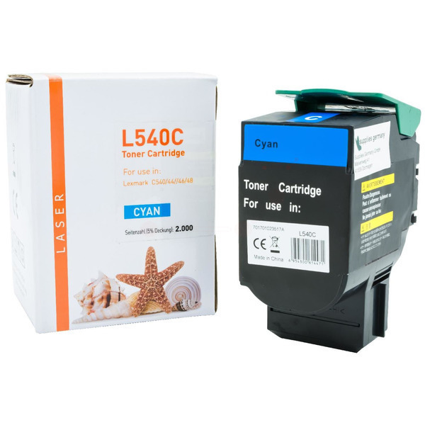 TONC540 Alternativ Toner Cyan für Lexmark  / C540 / 44 / 46 / 48 / 2.000 Seiten 