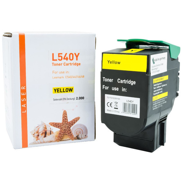 TONC540 Alternativ Toner Yellow für Lexmark  / C540 / 44 / 46 / 48 / 2.000 Seiten 