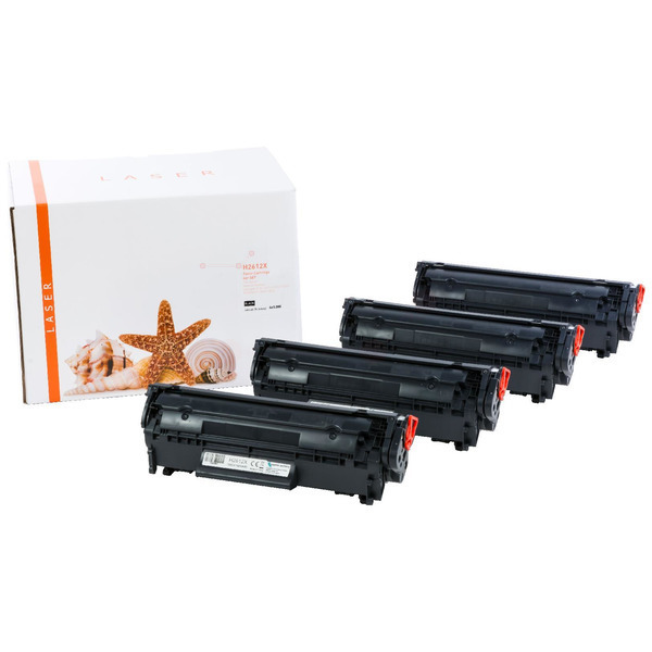 4er Set TONQ2612X Alternativ Toner Black für HP / Q2612X / 4x3.000 Seiten 