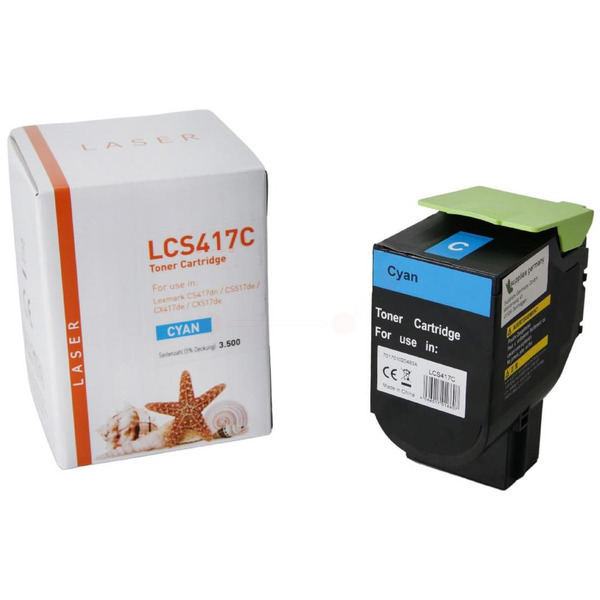 TONCS417C Alternativ Toner Cyan für Lexmark / 71B2HC0 / 3.500 Seiten
