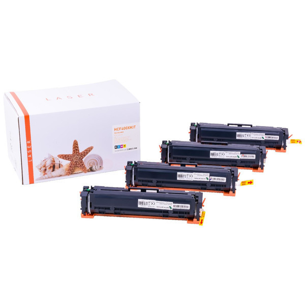 TONCF400XKIT AlternativToner Rainbowkit für HP / CF400X / BK2.800 / CMY2.300 Seiten