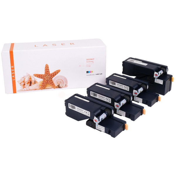 TONDELLE525KIT Alternativ Toner Rainbowkit für Dell / H3M8P/VR3NV/MWR7/WN8M/BK2.000 /CMY1.400 Seiten 